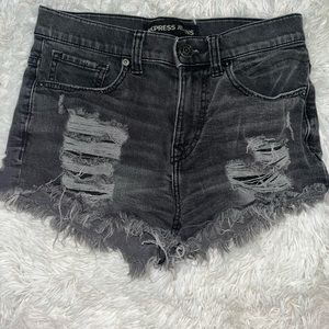 Express black jean shorts